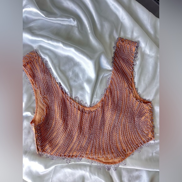 Rare⚡️La Perla Elegant Beaded Women's Top - nude color - Picture 10 of 13